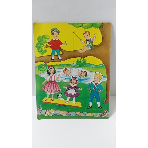 Vintage Saalfield The Old Woman Who Lived in a Shoe Uncut Paper Dolls Book - Picture 7 of 7